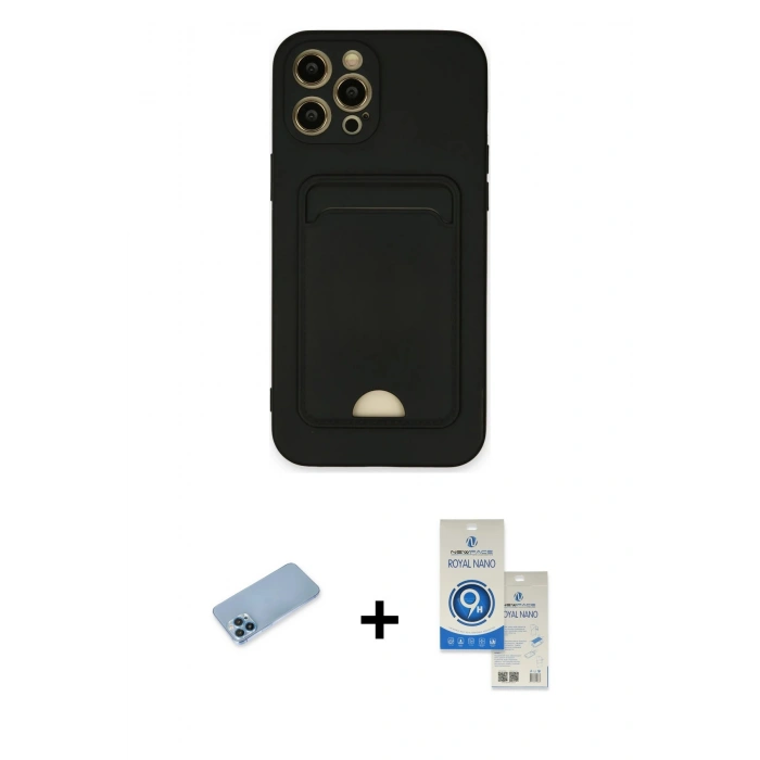 MARSİLYAN™- iPhone 12 Pro Max Kılıf Vadi Çizgi Prime - Şeffaf Royal Nano Ekran Koruyucu + Shine Kamera Lens Koruma Cam - MI