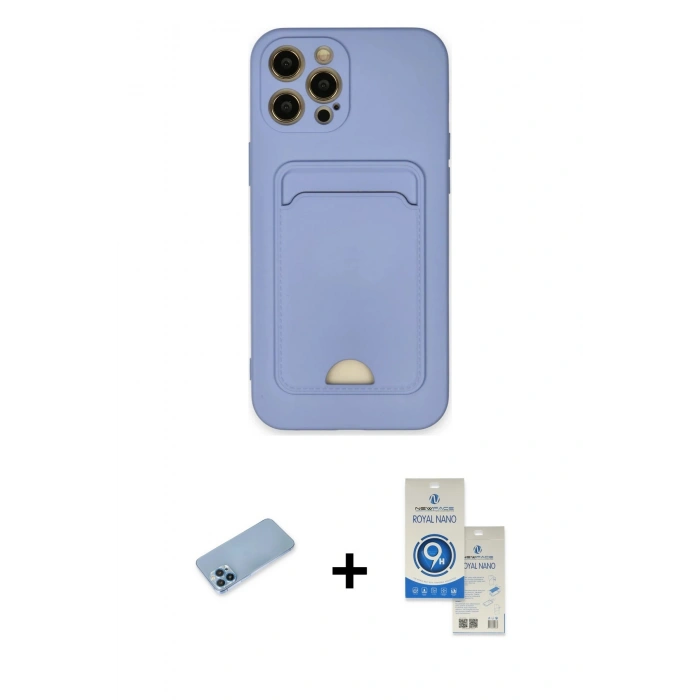 MARSİLYAN™- iPhone 12 Pro Max Kılıf Vadi Çizgi Prime - Şeffaf Royal Nano Ekran Koruyucu + Shine Kamera Lens Koruma Cam - MI
