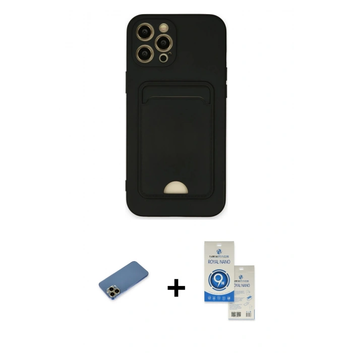 MARSİLYAN™- iPhone 12 Pro Max Kılıf Vadi Çizgi Prime - Şeffaf Royal Nano Ekran Koruyucu + Shine Kamera Lens Koruma Cam - GD