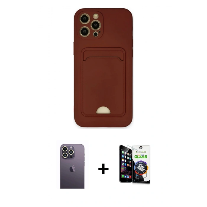 MARSİLYAN™- iPhone 12 Pro Max Kılıf Vadi Çizgi Prime - Şeffaf Temperli Cam Ekran Koruyucu + Beyaz Neon Fosforlu Kamera Lens