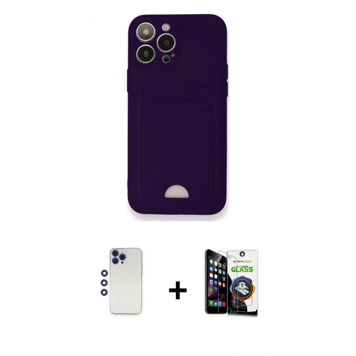 MARSİLYAN™- iPhone 12 Pro Max Kılıf Vadi Çizgi Prime - Şeffaf Temperli Cam Ekran Koruyucu + Shine Kamera Lens - LT