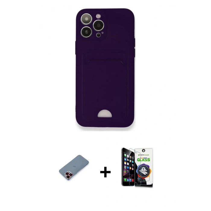 MARSİLYAN™- iPhone 12 Pro Max Kılıf Vadi Çizgi Prime - Şeffaf Temperli Cam Ekran Koruyucu + Metal Kamera Lens Koruma Cam - KI