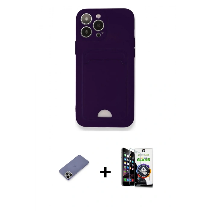 MARSİLYAN™- iPhone 12 Pro Max Kılıf Vadi Çizgi Prime - Şeffaf Temperli Cam Ekran Koruyucu + Metal Kamera Lens Koruma Cam - GD