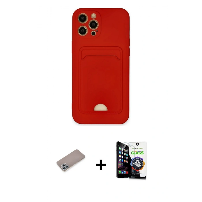 MARSİLYAN™- iPhone 12 Pro Max Kılıf Vadi Çizgi Prime - Şeffaf Temperli Cam Ekran Koruyucu + Shine Kamera Lens Koruma Cam - SABE