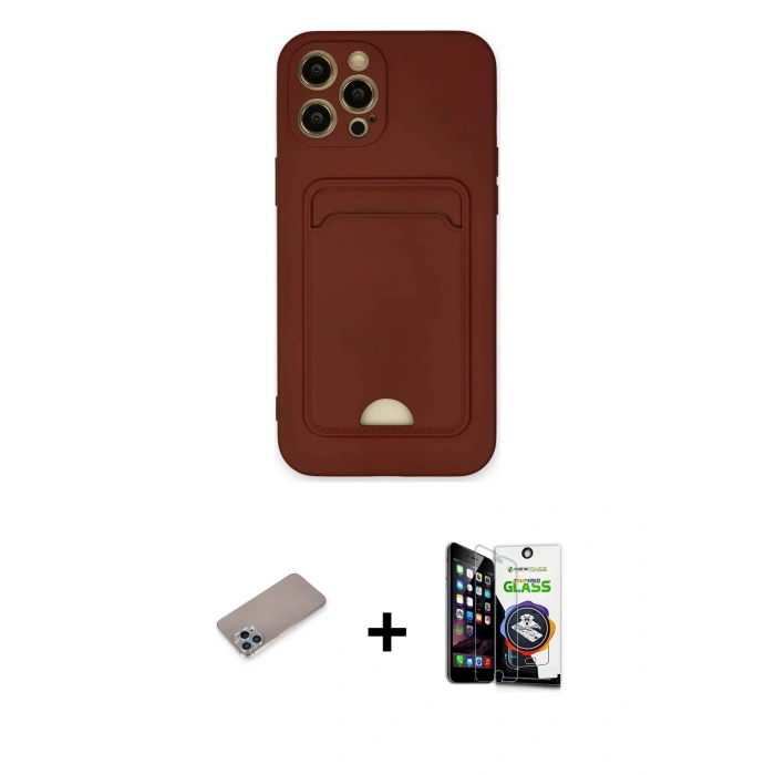 MARSİLYAN™- iPhone 12 Pro Max Kılıf Vadi Çizgi Prime - Şeffaf Temperli Cam Ekran Koruyucu + Shine Kamera Lens Koruma Cam - SABE