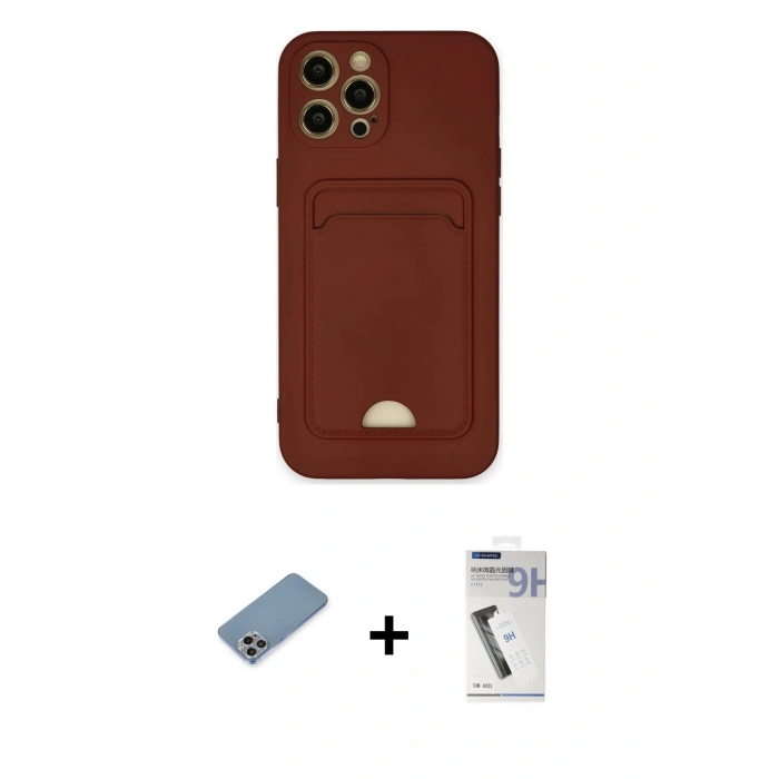 MARSİLYAN™- iPhone 12 Pro Max Kılıf Vadi Çizgi Prime - Şeffaf Uv Polymer Nano Ekran Koruyucu + Gökkuşağı Shine Kamera Lens Koruma Cam