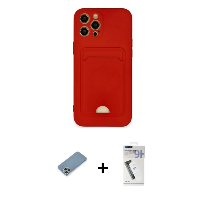 MARSİLYAN™- iPhone 12 Pro Max Kılıf Vadi Çizgi Prime - Şeffaf Uv Polymer Nano Ekran Koruyucu + Gökkuşağı Shine Kamera Lens Koruma Cam