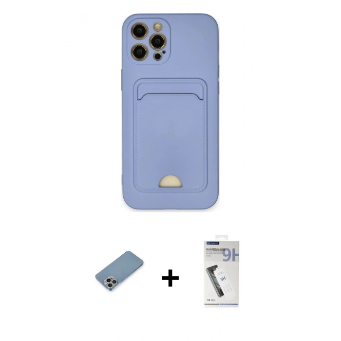 MARSİLYAN™- iPhone 12 Pro Max Kılıf Vadi Çizgi Prime - Şeffaf Uv Polymer Nano Ekran Koruyucu + Gökkuşağı Shine Kamera Lens Koruma Cam