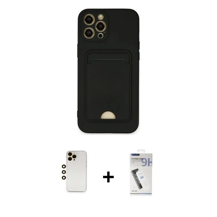 MARSİLYAN™- iPhone 12 Pro Max Kılıf Vadi Çizgi Prime - Şeffaf Uv Polymer Nano Ekran Koruyucu + Shine Kamera Lens - GD