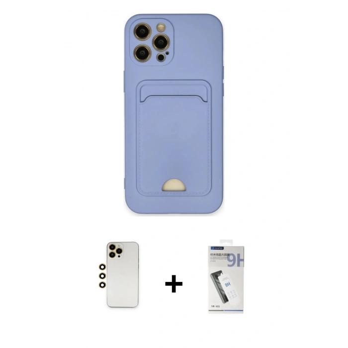 MARSİLYAN™- iPhone 12 Pro Max Kılıf Vadi Çizgi Prime - Şeffaf Uv Polymer Nano Ekran Koruyucu + Shine Kamera Lens - GD