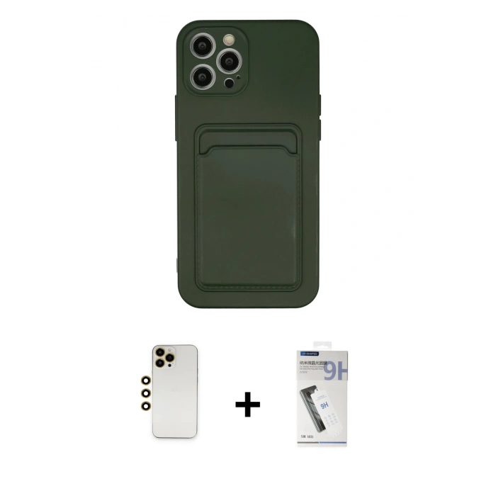 MARSİLYAN™- iPhone 12 Pro Max Kılıf Vadi Çizgi Prime - Şeffaf Uv Polymer Nano Ekran Koruyucu + Shine Kamera Lens - GD
