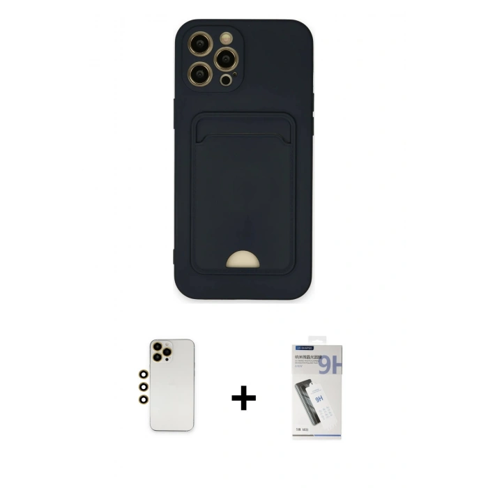 MARSİLYAN™- iPhone 12 Pro Max Kılıf Vadi Çizgi Prime - Şeffaf Uv Polymer Nano Ekran Koruyucu + Shine Kamera Lens - GD