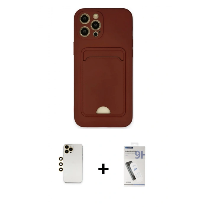 MARSİLYAN™- iPhone 12 Pro Max Kılıf Vadi Çizgi Prime - Şeffaf Uv Polymer Nano Ekran Koruyucu + Shine Kamera Lens - GD