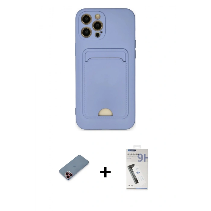 MARSİLYAN™- iPhone 12 Pro Max Kılıf Vadi Çizgi Prime - Şeffaf Uv Polymer Nano Ekran Koruyucu + Metal Kamera Lens Koruma Cam - KI