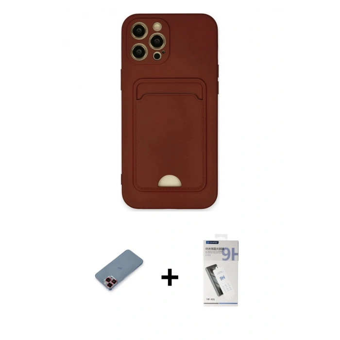 MARSİLYAN™- iPhone 12 Pro Max Kılıf Vadi Çizgi Prime - Şeffaf Uv Polymer Nano Ekran Koruyucu + Metal Kamera Lens Koruma Cam - KI