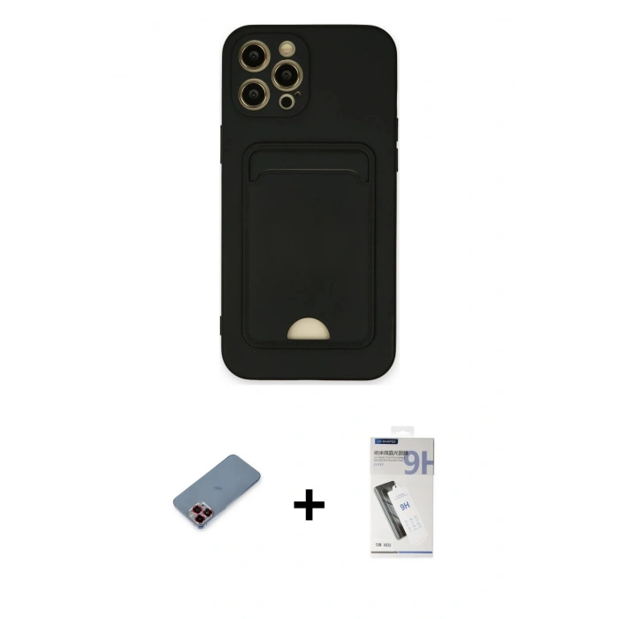 MARSİLYAN™- iPhone 12 Pro Max Kılıf Vadi Çizgi Prime - Şeffaf Uv Polymer Nano Ekran Koruyucu + Metal Kamera Lens Koruma Cam - KI