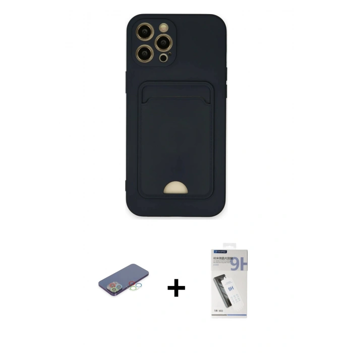MARSİLYAN™- iPhone 12 Pro Max Kılıf Vadi Çizgi Prime - Şeffaf Uv Polymer Nano Ekran Koruyucu + Renkli Kamera Lens Koruma Cam - MI