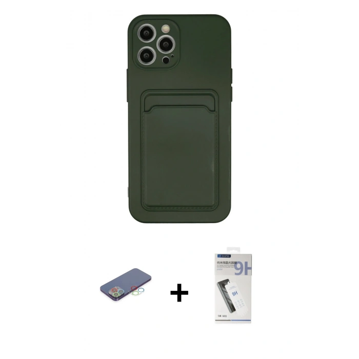 MARSİLYAN™- iPhone 12 Pro Max Kılıf Vadi Çizgi Prime - Şeffaf Uv Polymer Nano Ekran Koruyucu + Renkli Kamera Lens Koruma Cam - MI