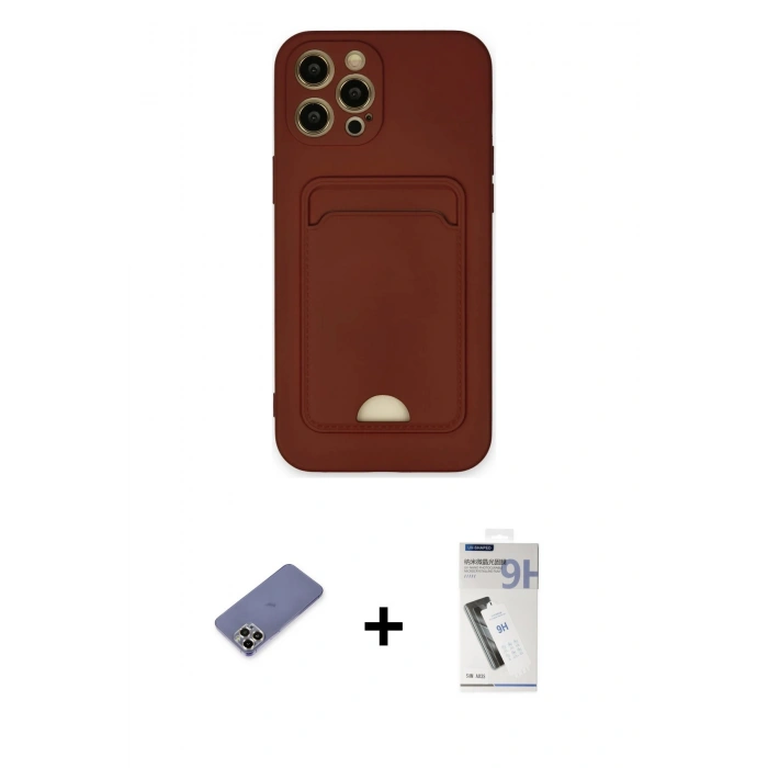 MARSİLYAN™- iPhone 12 Pro Max Kılıf Vadi Çizgi Prime - Şeffaf Uv Polymer Nano Ekran Koruyucu + Metal Kamera Lens Koruma Cam - GD