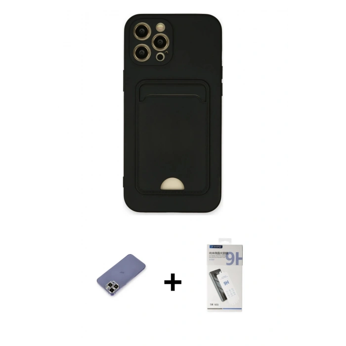MARSİLYAN™- iPhone 12 Pro Max Kılıf Vadi Çizgi Prime - Şeffaf Uv Polymer Nano Ekran Koruyucu + Metal Kamera Lens Koruma Cam - GD