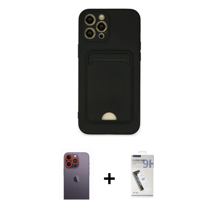 MARSİLYAN™- iPhone 12 Pro Max Kılıf Vadi Çizgi Prime - Şeffaf Uv Polymer Nano Ekran Koruyucu + Neon Fosforlu Kamera Lens - TU