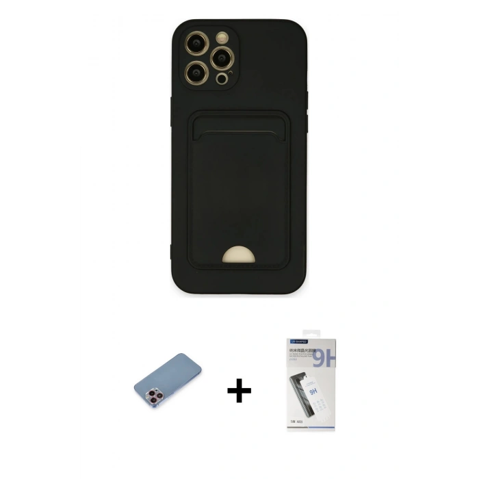 MARSİLYAN™- iPhone 12 Pro Max Kılıf Vadi Çizgi Prime - Şeffaf Uv Polymer Nano Ekran Koruyucu + Pembe Shine Kamera Lens Koruma Cam