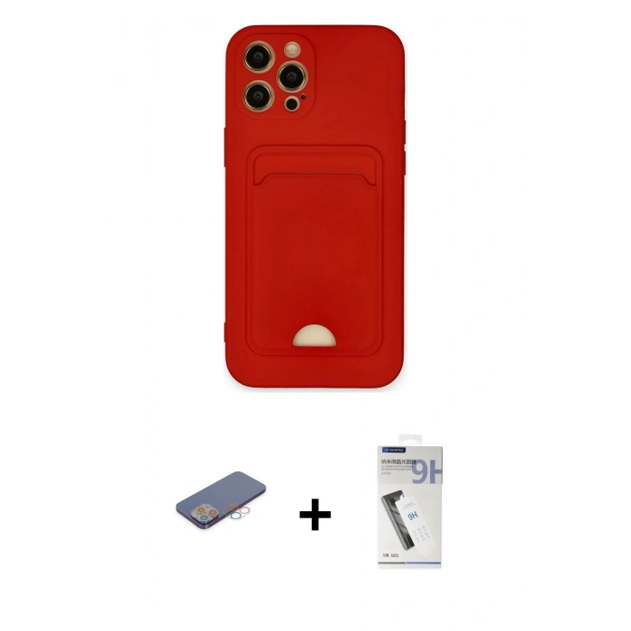 MARSİLYAN™- iPhone 12 Pro Max Kılıf Vadi Çizgi Prime - Şeffaf Uv Polymer Nano Ekran Koruyucu + Renkli Kamera Lens Koruma Cam - PE