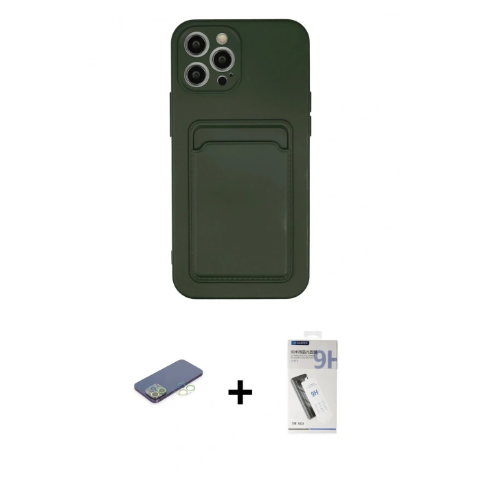 MARSİLYAN™- iPhone 12 Pro Max Kılıf Vadi Çizgi Prime - Şeffaf Uv Polymer Nano Ekran Koruyucu + Renkli Kamera Lens Koruma Cam - YL