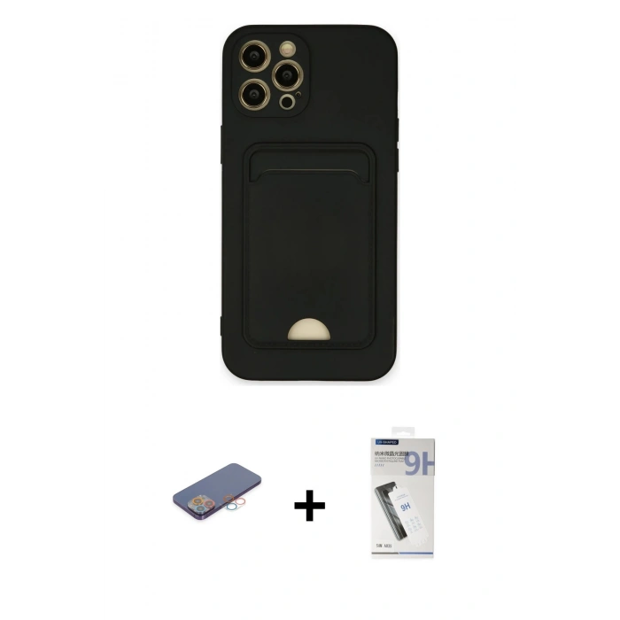 MARSİLYAN™- iPhone 12 Pro Max Kılıf Vadi Çizgi Prime - Şeffaf Uv Polymer Nano Ekran Koruyucu + Renkli Kamera Lens Koruma Cam - PE