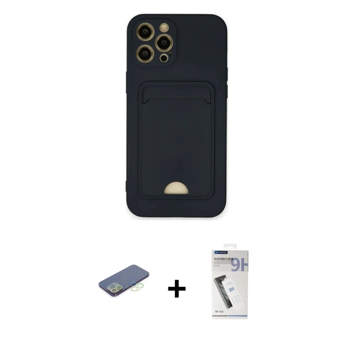 MARSİLYAN™- iPhone 12 Pro Max Kılıf Vadi Çizgi Prime - Şeffaf Uv Polymer Nano Ekran Koruyucu + Renkli Kamera Lens Koruma Cam - YL