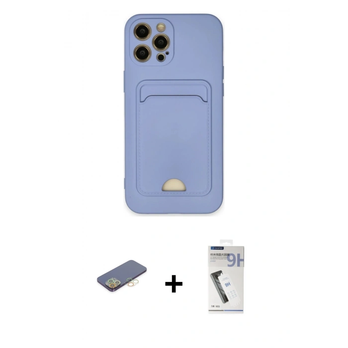 MARSİLYAN™- iPhone 12 Pro Max Kılıf Vadi Çizgi Prime - Şeffaf Uv Polymer Nano Ekran Koruyucu + Renkli Kamera Lens Koruma Cam - SI