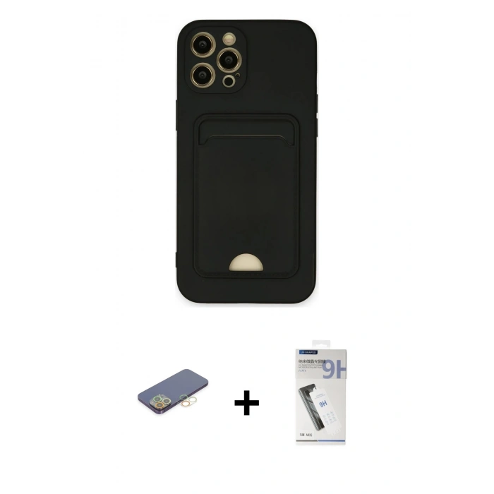 MARSİLYAN™- iPhone 12 Pro Max Kılıf Vadi Çizgi Prime - Şeffaf Uv Polymer Nano Ekran Koruyucu + Renkli Kamera Lens Koruma Cam - SI
