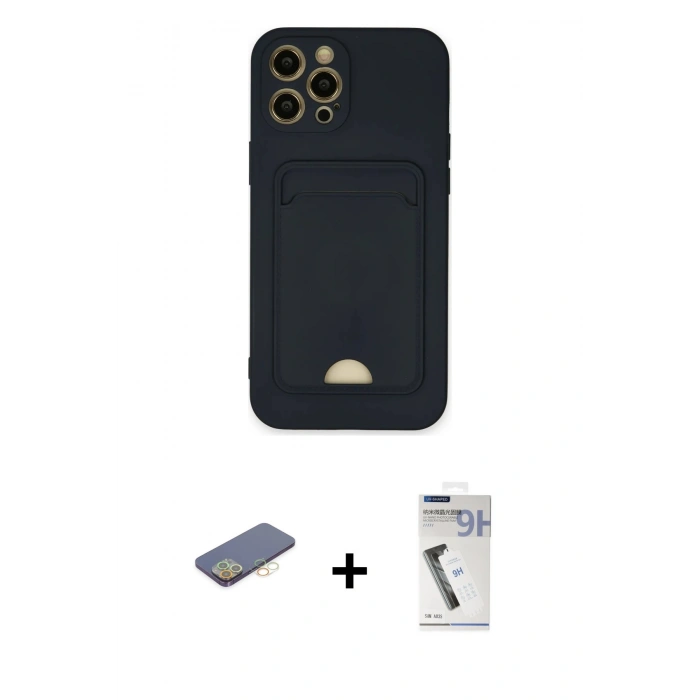 MARSİLYAN™- iPhone 12 Pro Max Kılıf Vadi Çizgi Prime - Şeffaf Uv Polymer Nano Ekran Koruyucu + Renkli Kamera Lens Koruma Cam - SI