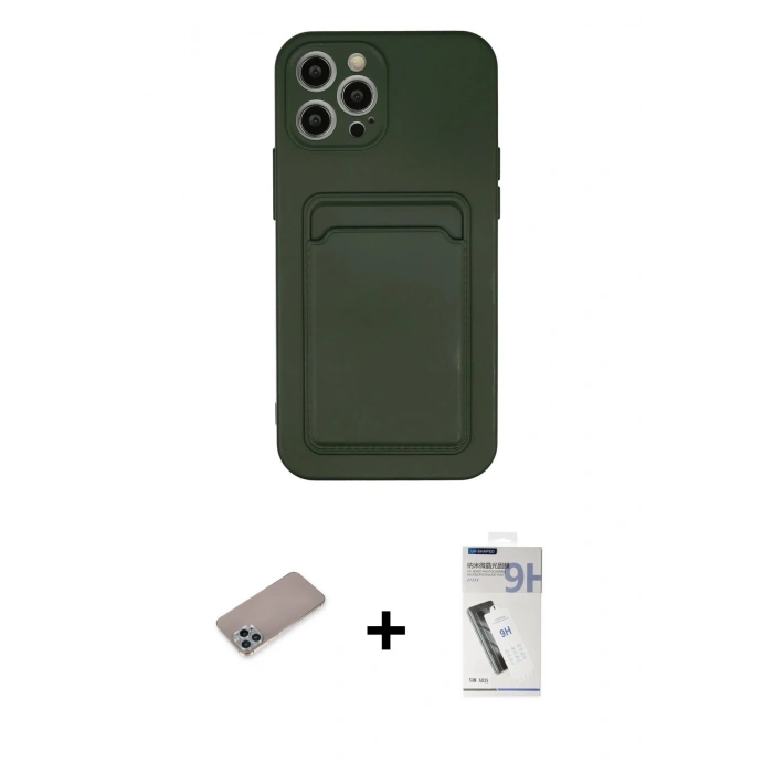MARSİLYAN™- iPhone 12 Pro Max Kılıf Vadi Çizgi Prime - Şeffaf Uv Polymer Nano Ekran Koruyucu + Shine Kamera Lens Koruma Cam - SABE