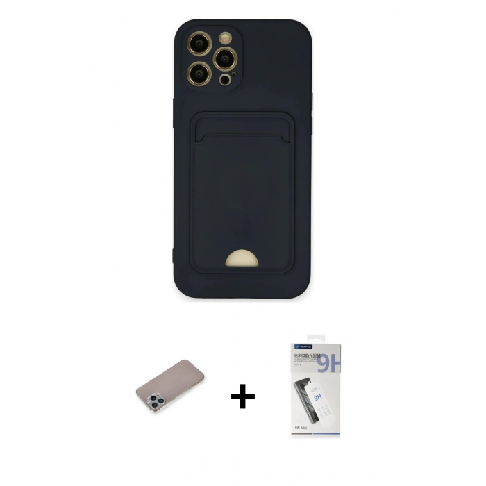 MARSİLYAN™- iPhone 12 Pro Max Kılıf Vadi Çizgi Prime - Şeffaf Uv Polymer Nano Ekran Koruyucu + Shine Kamera Lens Koruma Cam - SABE
