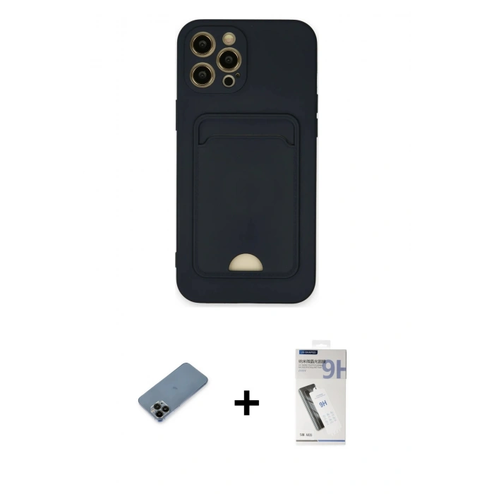 MARSİLYAN™- iPhone 12 Pro Max Kılıf Vadi Çizgi Prime - Şeffaf Uv Polymer Nano Ekran Koruyucu + Shine Kamera Lens Koruma Cam - SH