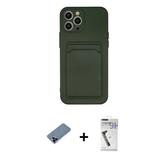 MARSİLYAN™- iPhone 12 Pro Max Kılıf Vadi Çizgi Prime - Şeffaf Uv Polymer Nano Ekran Koruyucu + Shine Kamera Lens Koruma Cam - SH