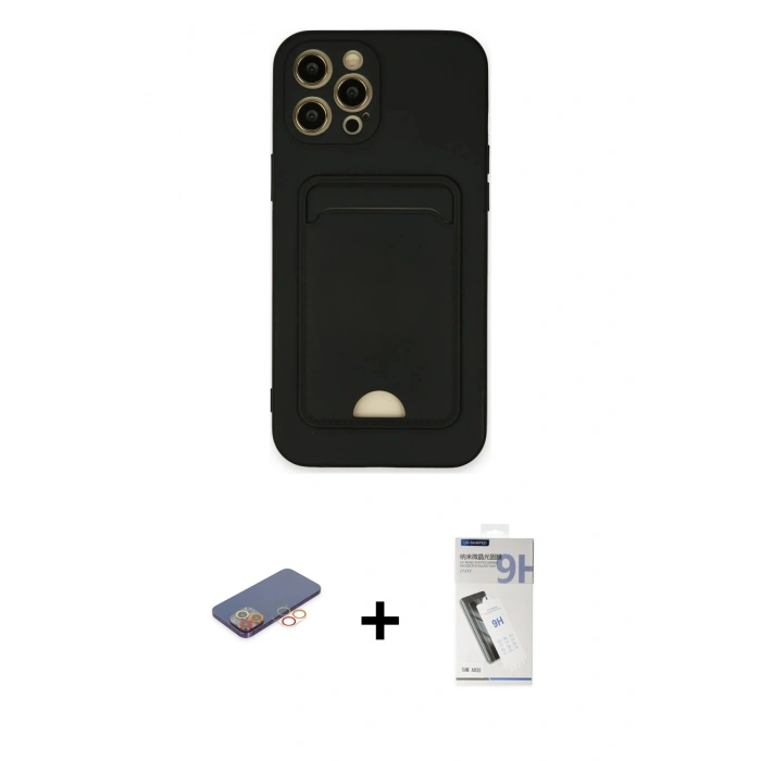 MARSİLYAN™- iPhone 12 Pro Max Kılıf Vadi Çizgi Prime - Şeffaf Uv Polymer Nano Ekran Koruyucu + Renkli Kamera Lens Koruma Cam - TU