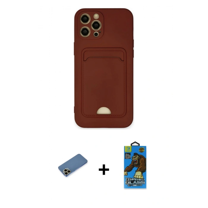 MARSİLYAN™- iPhone 12 Pro Max Kılıf Vadi Çizgi Prime - Siyah 18D Cam Ekran Koruyucu + Shine Kamera Lens Koruma Cam - GD