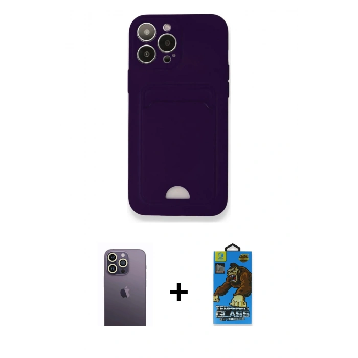 MARSİLYAN™- iPhone 12 Pro Max Kılıf Vadi Çizgi Prime - Siyah 18D Cam Ekran Koruyucu + Neon Fosforlu Kamera Lens - BZ
