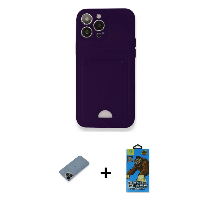 MARSİLYAN™- iPhone 12 Pro Max Kılıf Vadi Çizgi Prime - Siyah 18D Cam Ekran Koruyucu + Shine Kamera Lens Koruma Cam - SH