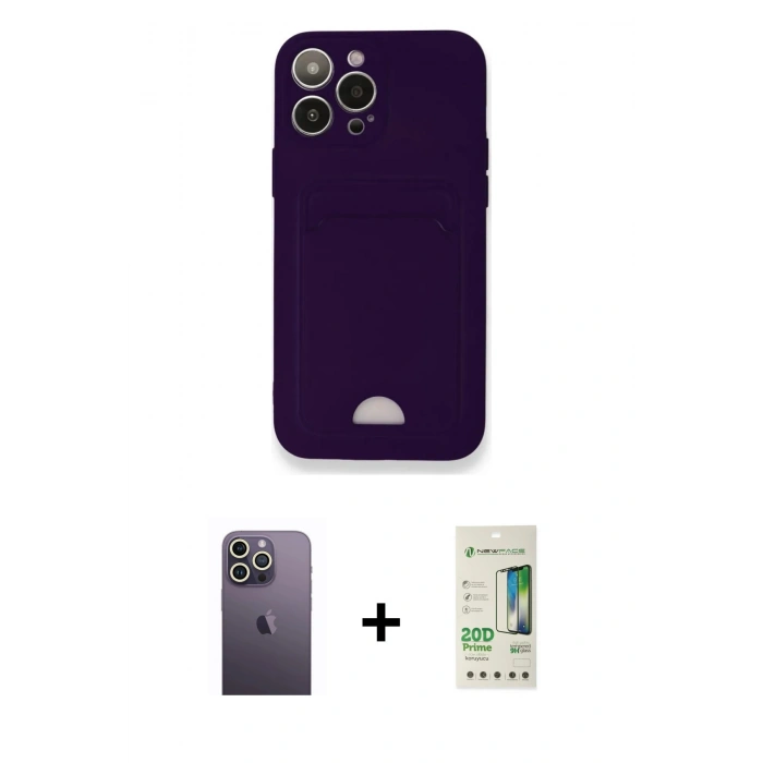 MARSİLYAN™- iPhone 12 Pro Max Kılıf Vadi Çizgi Prime - Siyah 20D Premium Cam Ekran Koruyucu + Neon Fosforlu Kamera Lens - BZ