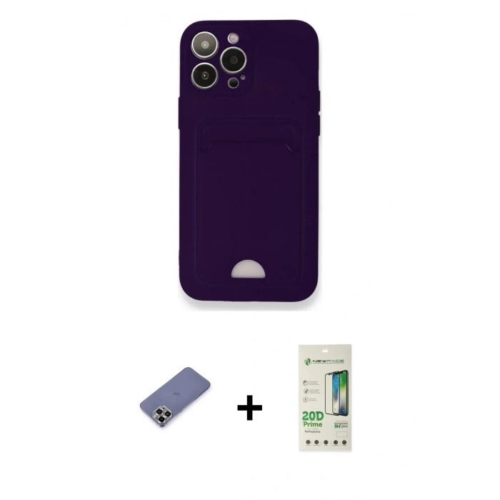 MARSİLYAN™- iPhone 12 Pro Max Kılıf Vadi Çizgi Prime - Siyah 20D Premium Cam Ekran Koruyucu + Metal Kamera Lens Koruma Cam - GD