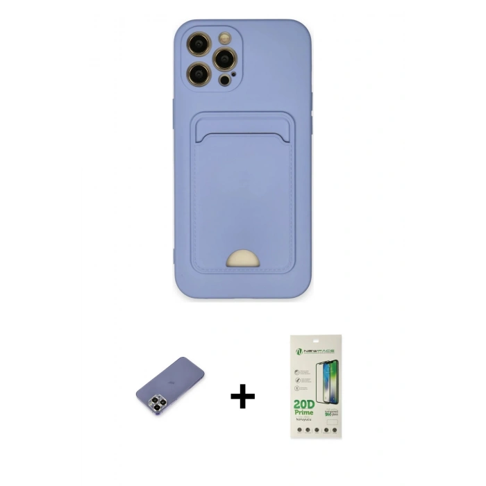 MARSİLYAN™- iPhone 12 Pro Max Kılıf Vadi Çizgi Prime - Siyah 20D Premium Cam Ekran Koruyucu + Metal Kamera Lens Koruma Cam - GD