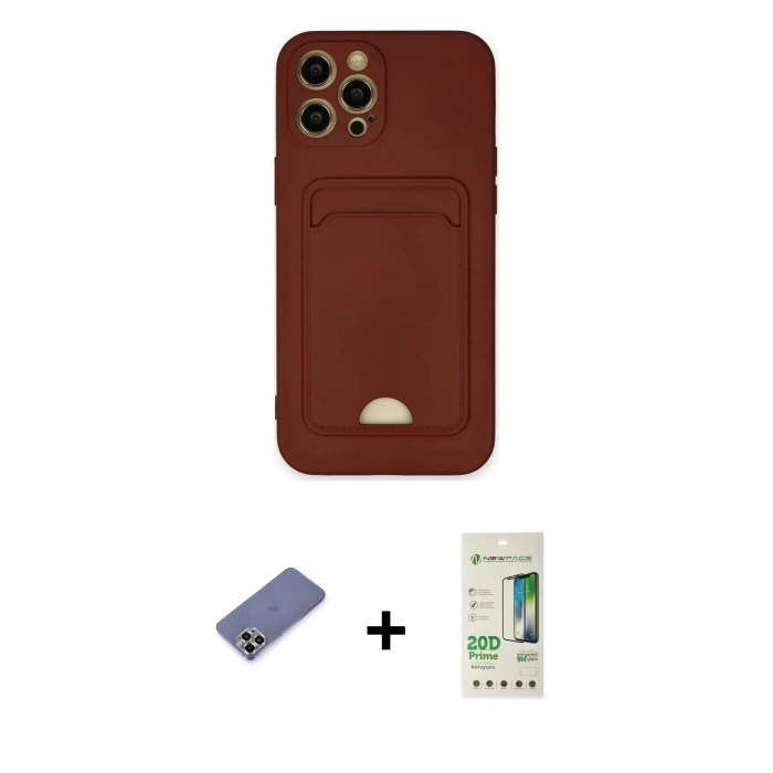 MARSİLYAN™- iPhone 12 Pro Max Kılıf Vadi Çizgi Prime - Siyah 20D Premium Cam Ekran Koruyucu + Metal Kamera Lens Koruma Cam - GD