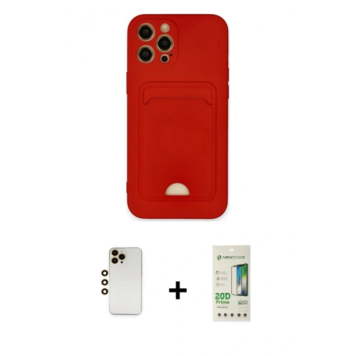 MARSİLYAN™- iPhone 12 Pro Max Kılıf Vadi Çizgi Prime - Siyah 20D Premium Cam Ekran Koruyucu + Shine Kamera Lens - GD