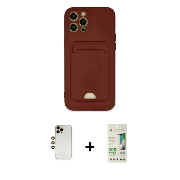 MARSİLYAN™- iPhone 12 Pro Max Kılıf Vadi Çizgi Prime - Siyah 20D Premium Cam Ekran Koruyucu + Shine Kamera Lens - GD