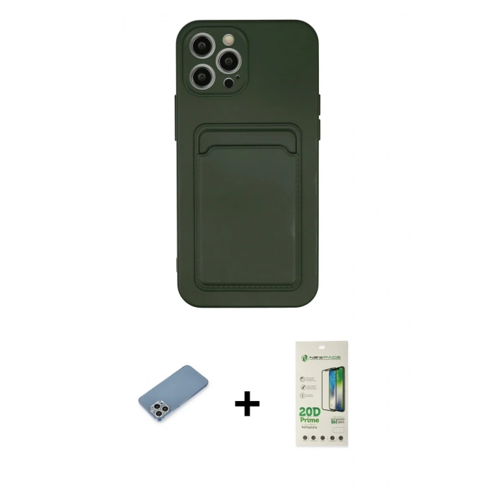MARSİLYAN™- iPhone 12 Pro Max Kılıf Vadi Çizgi Prime - Siyah 20D Premium Cam Ekran Koruyucu + Shine Kamera Lens Koruma Cam - GS