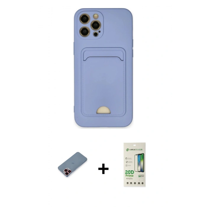 MARSİLYAN™- iPhone 12 Pro Max Kılıf Vadi Çizgi Prime - Siyah 20D Premium Cam Ekran Koruyucu + Metal Kamera Lens Koruma Cam - KI