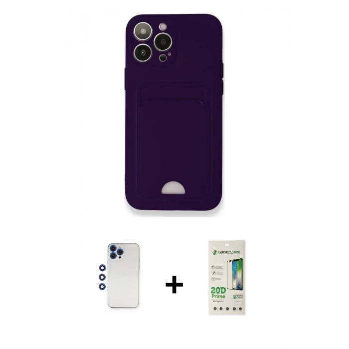 MARSİLYAN™- iPhone 12 Pro Max Kılıf Vadi Çizgi Prime - Siyah 20D Premium Cam Ekran Koruyucu + Shine Kamera Lens - LT